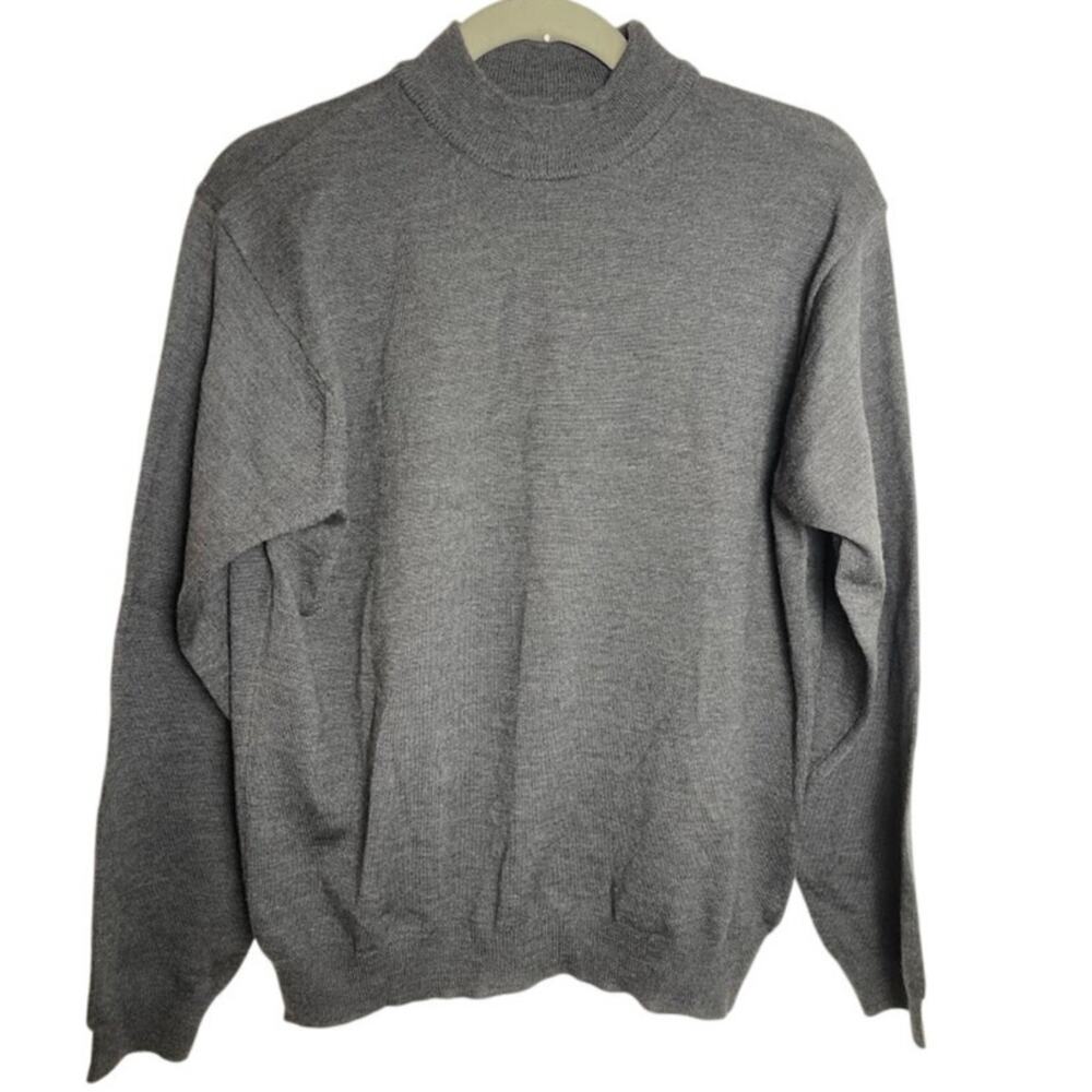 Giasone Mock Neck Pullover Sweater Pure New Wool Country Side Preppy Size Small